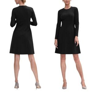 MM LAFLEUR Ellis Textured Ponte Dress in Black